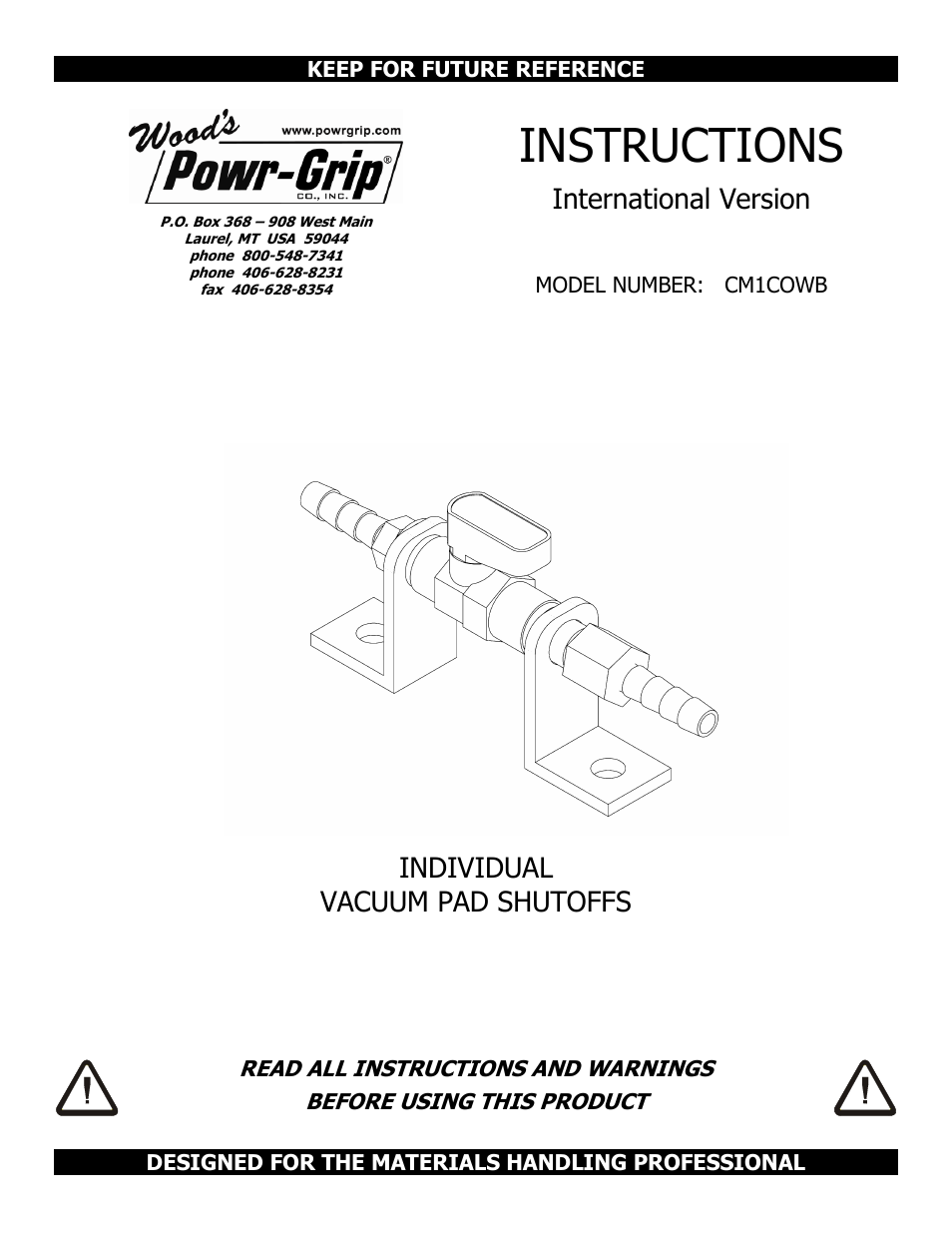 Wood’s Powr-Grip CM1COWB User Manual | 6 pages