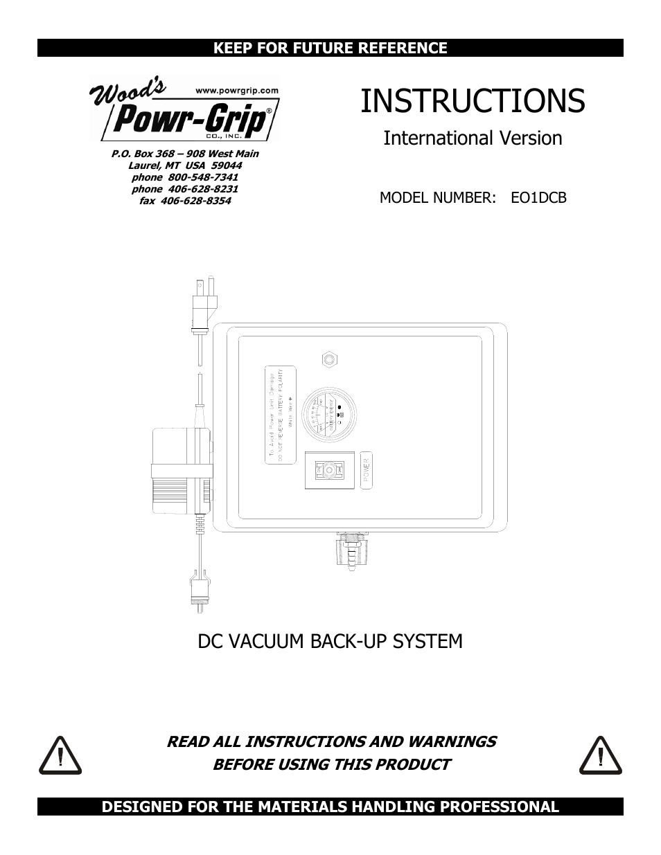 Wood’s Powr-Grip EO1DCB User Manual | 17 pages