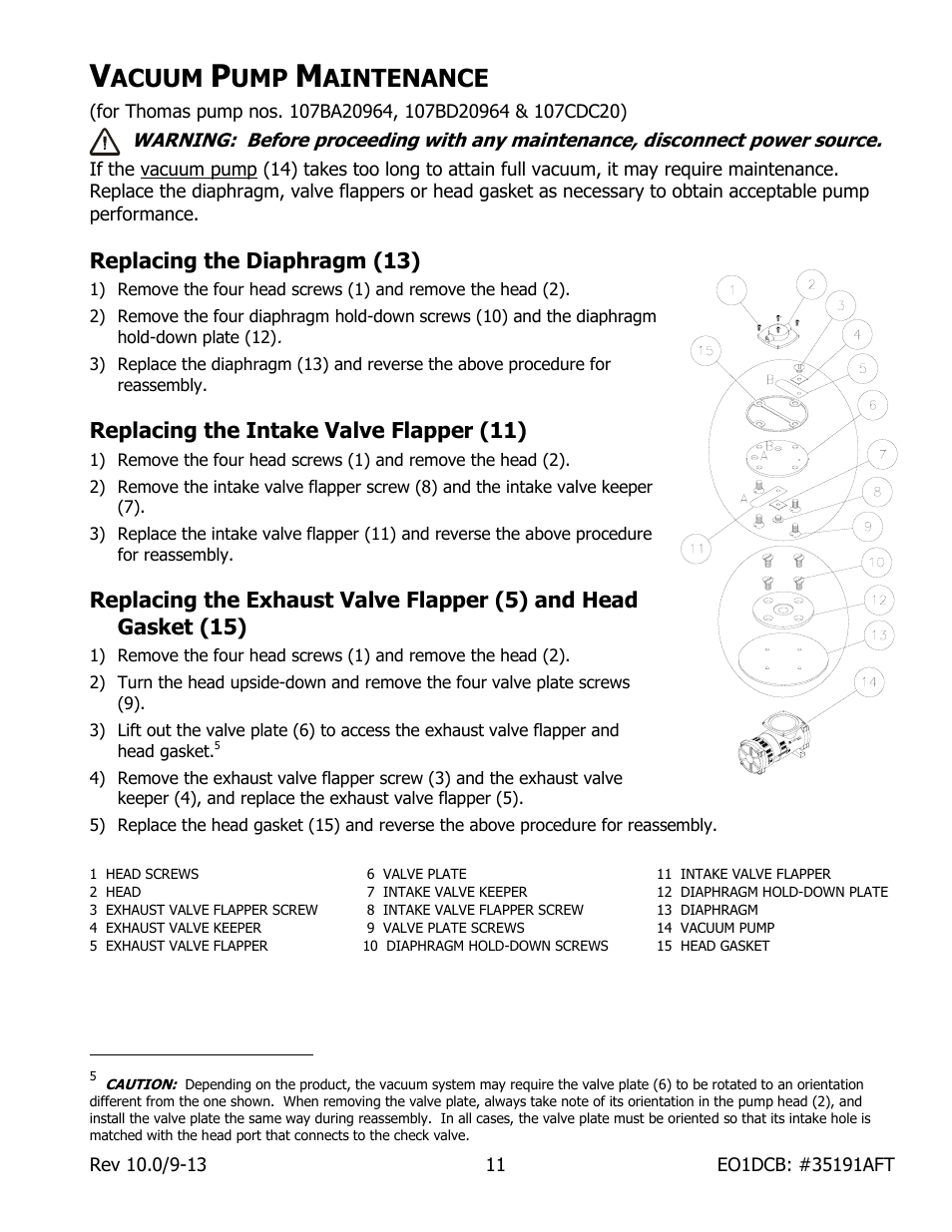 Acuum, Aintenance | Wood’s Powr-Grip EO1DCB User Manual | Page 13 / 17