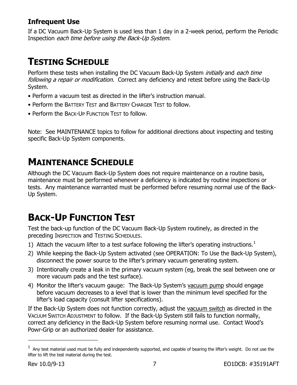 Esting, Chedule, Aintenance | Unction | Wood’s Powr-Grip EO1DCB User Manual | Page 9 / 17