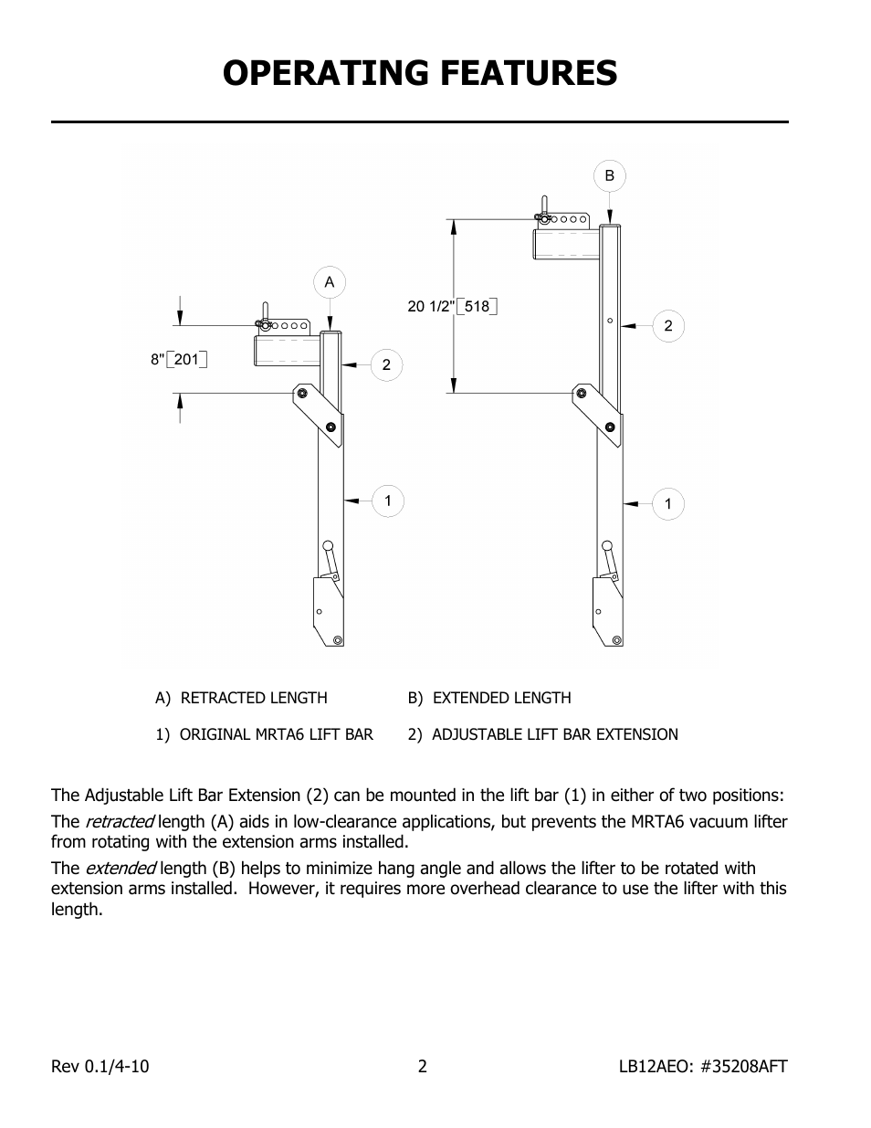 Operating features | Wood’s Powr-Grip LB12AEO User Manual | Page 4 / 7