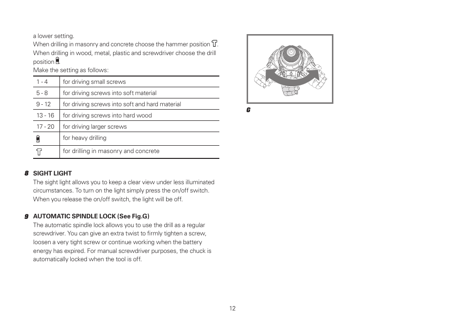 WORX WU370 18V 2.6 Ah Lithium Ion Cordless Hammer Drill User Manual | Page 12 / 16