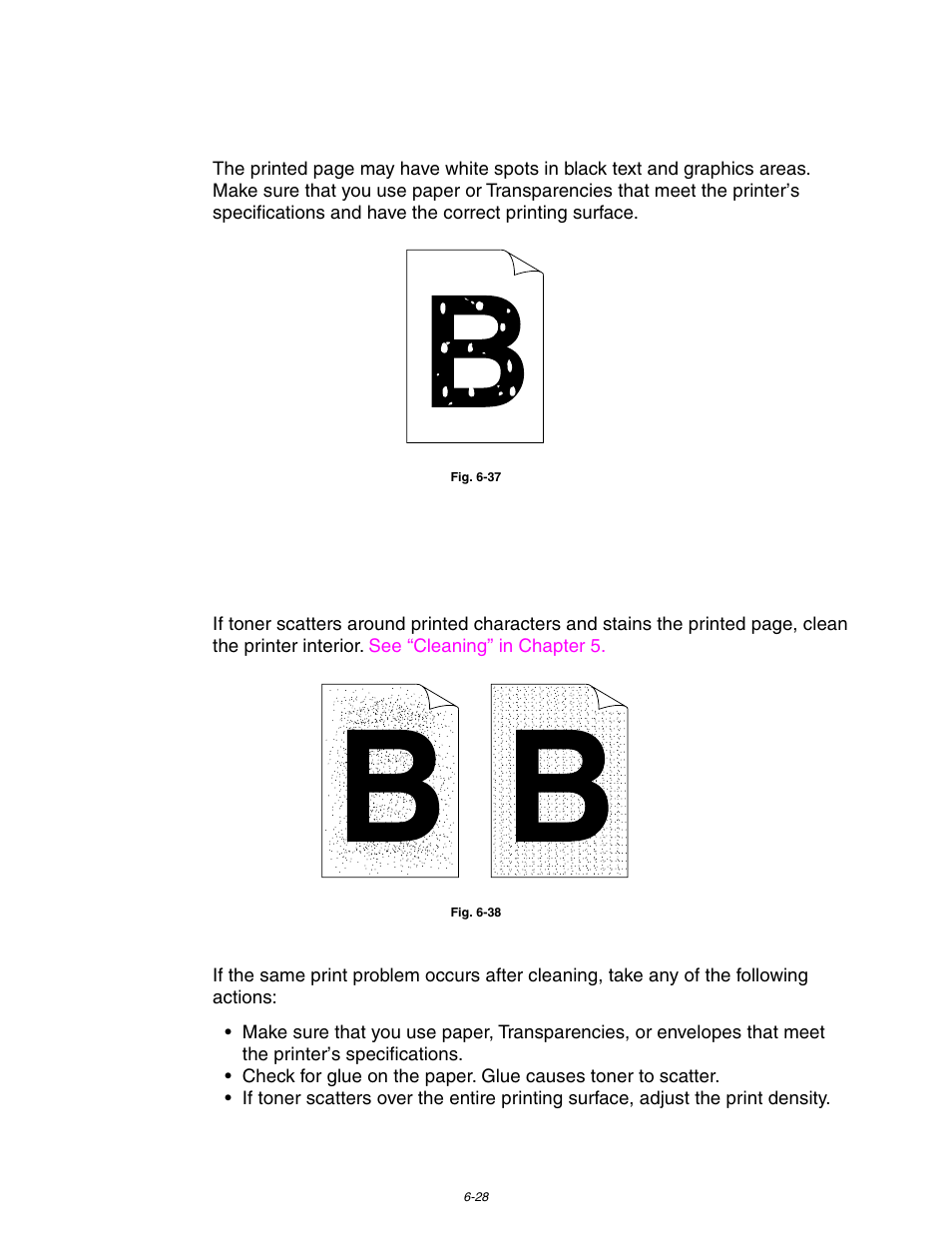 White spots, Toner scatter, White spots -28 toner scatter -28 | Brother HL-3260N User Manual | Page 239 / 276