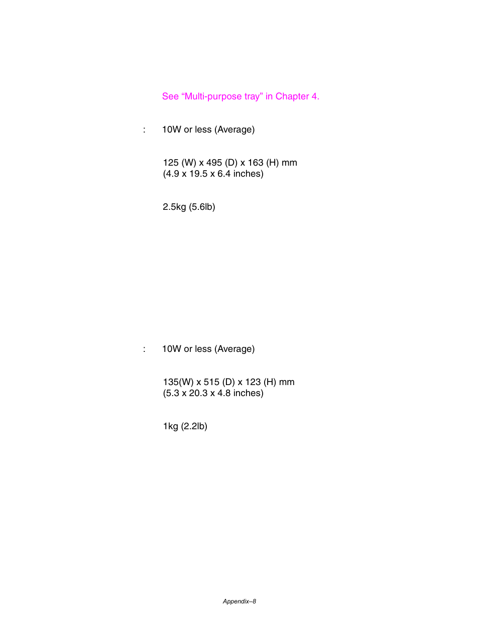 Multi-purpose tray (mp-5000), Interchange unit (sp-5000) | Brother HL-3260N User Manual | Page 250 / 276