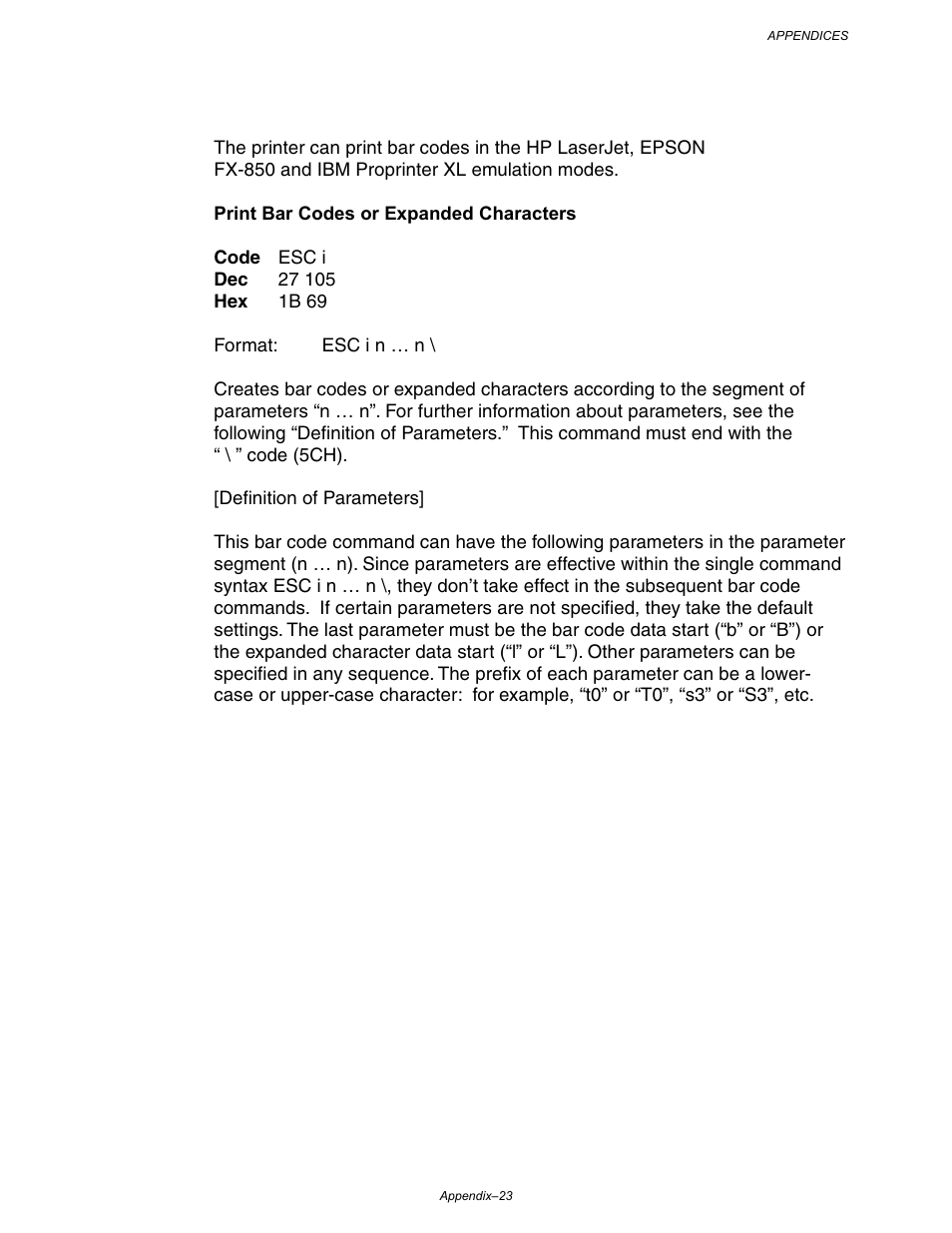 Bar code control | Brother HL-3260N User Manual | Page 265 / 276