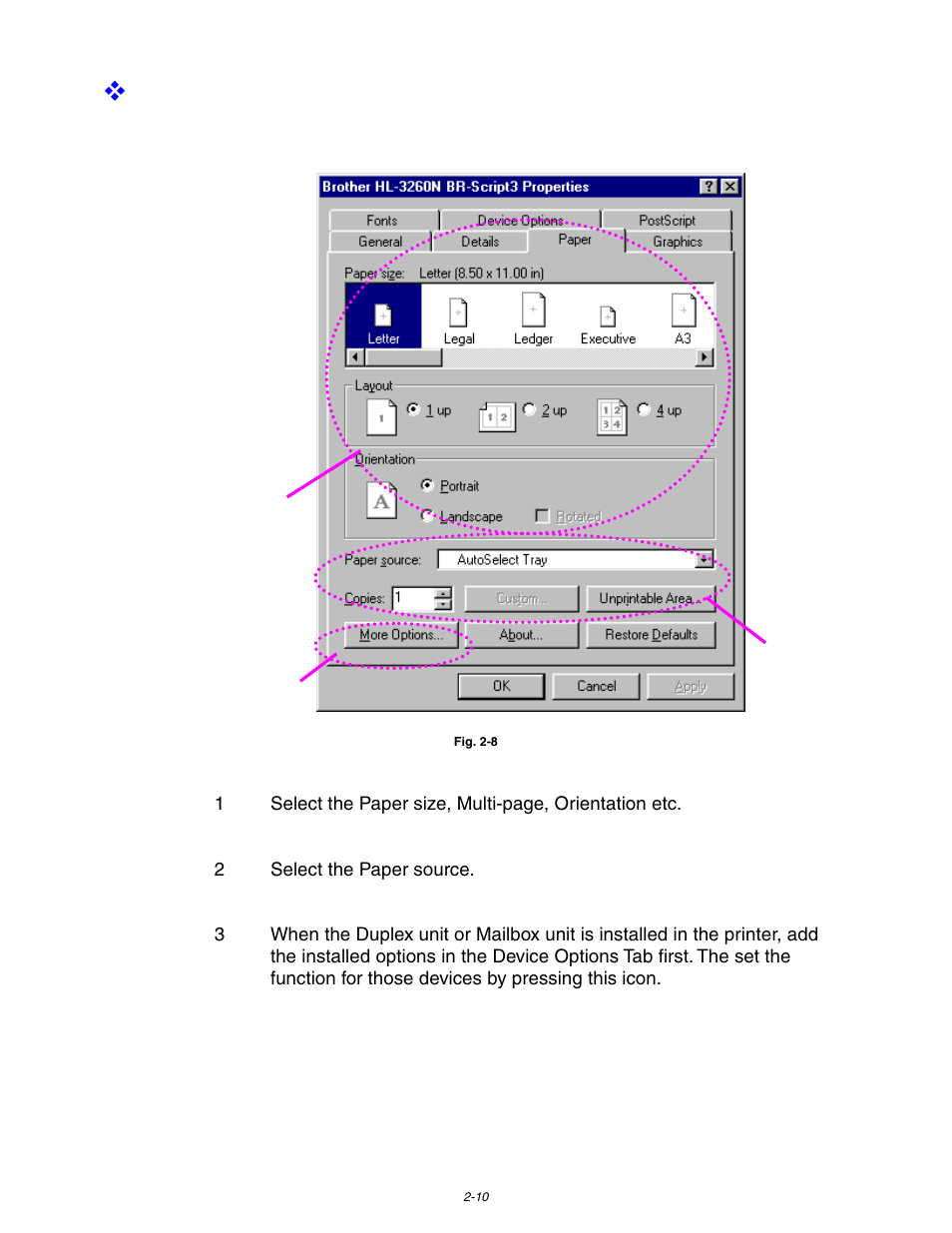 Paper tab | Brother HL-3260N User Manual | Page 69 / 276