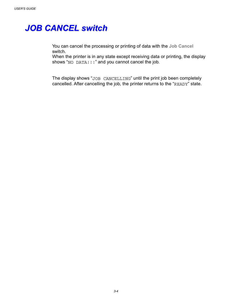Job cancel switch, Job cancel switch -4 | Brother HL-3260N User Manual | Page 88 / 276