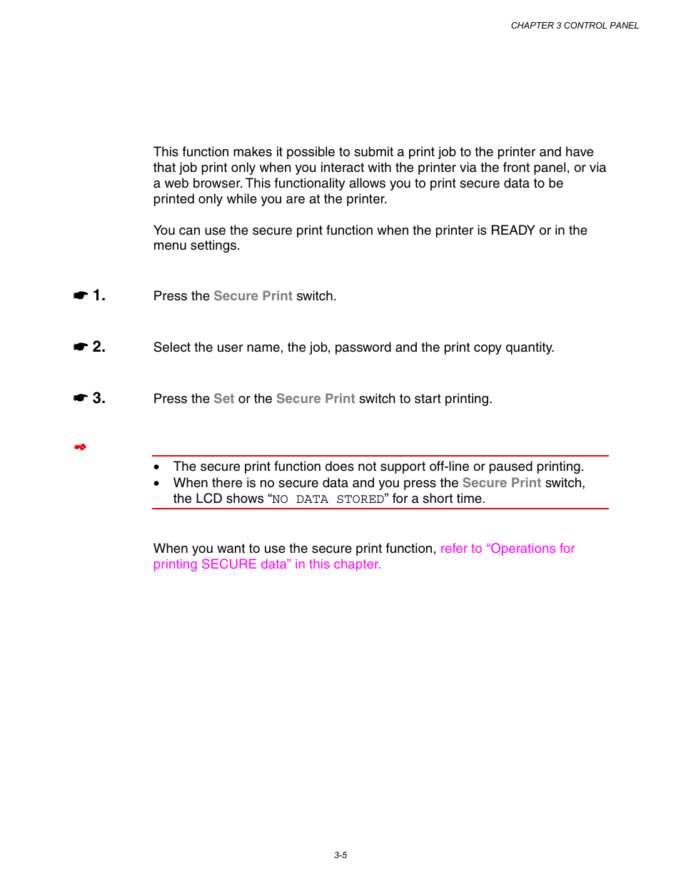 Secure print switch, Secure print switch -5 | Brother HL-3260N User Manual | Page 89 / 276