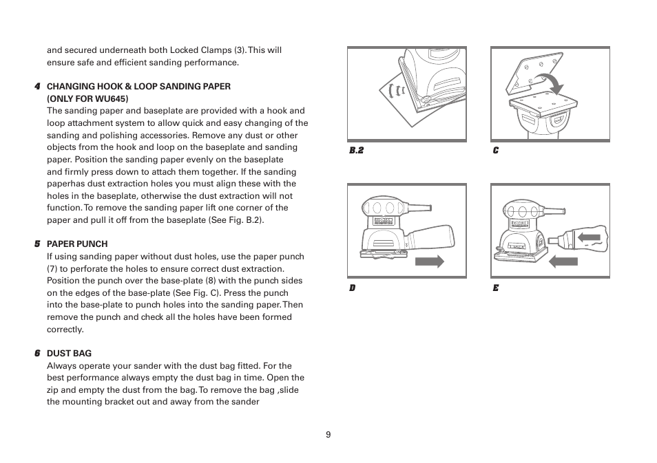 WORX WU645.1 210W Palm Sander 240V User Manual | Page 9 / 16