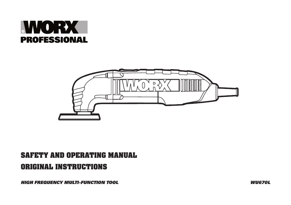 WORX WU670L 250W Sonicrafter 110V User Manual | 16 pages