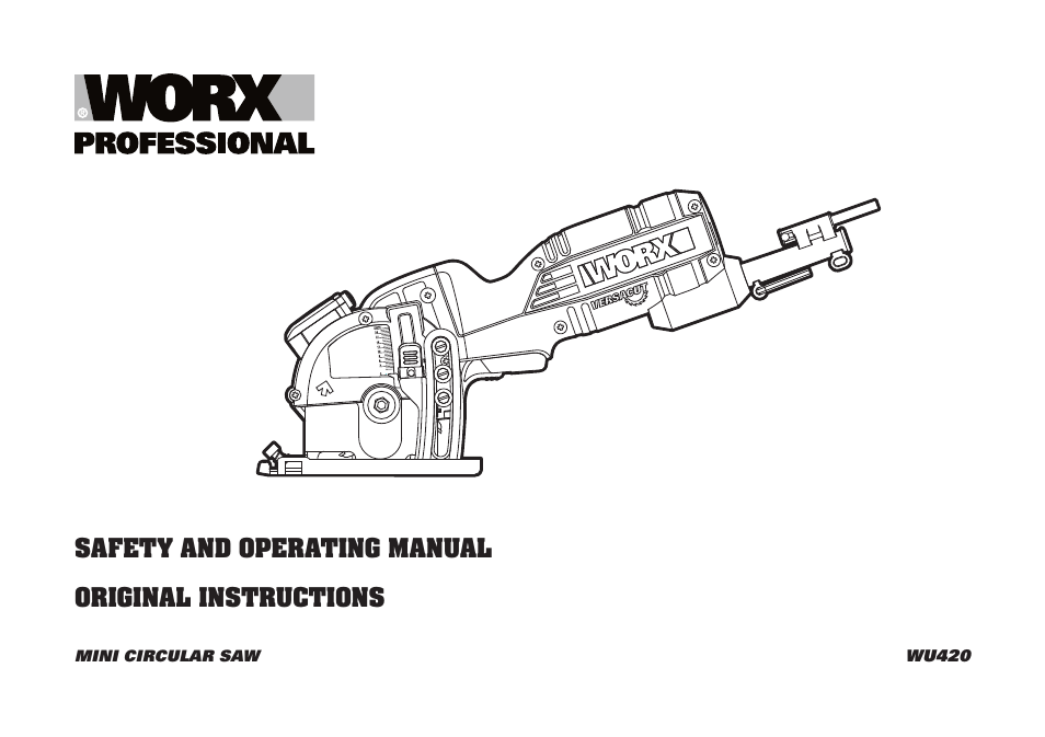 WORX WU420 400W VERSACUT Saw User Manual | 24 pages