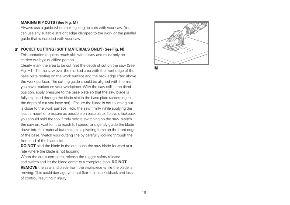 WORX WU420 400W VERSACUT Saw User Manual | Page 16 / 24