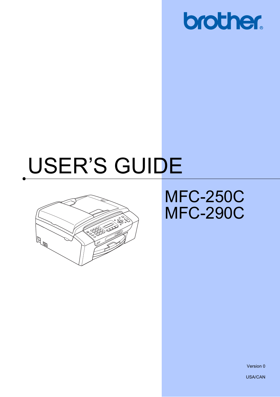 Brother VERSION 0 MFC-250C User Manual | 168 pages