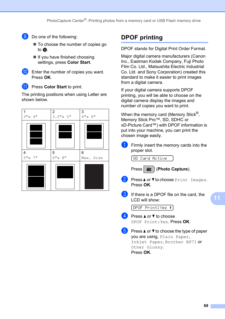 Dpof printing | Brother VERSION 0 MFC-250C User Manual | Page 83 / 168