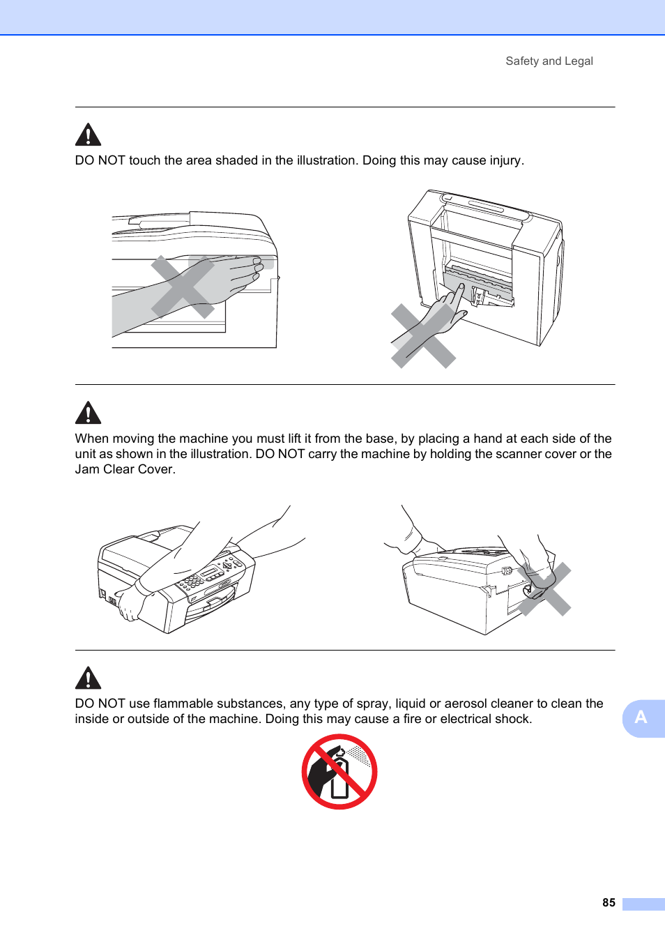 Safety and legal 85 | Brother VERSION 0 MFC-250C User Manual | Page 99 / 168