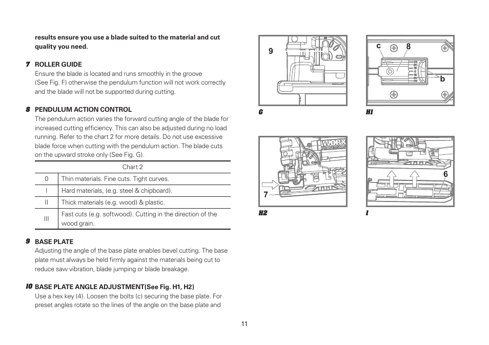 WORX WU462 720W Jigsaw 240V User Manual | Page 11 / 20