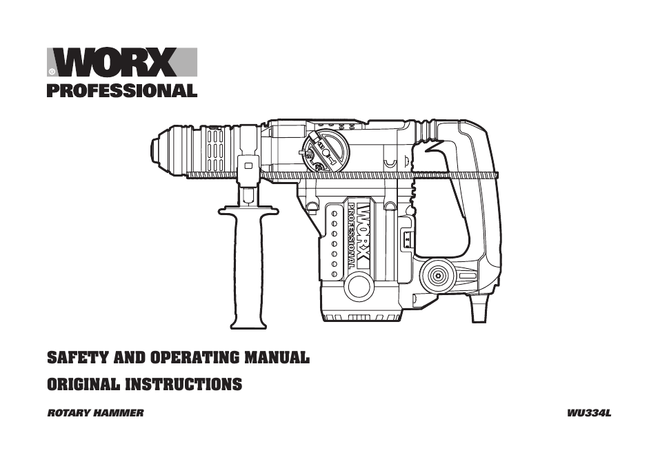 WORX WU334L 900W SDS Rotary Hammer Drill 110V User Manual | 16 pages