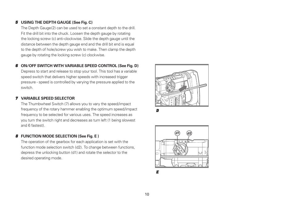 WORX WU334L 900W SDS Rotary Hammer Drill 110V User Manual | Page 10 / 16