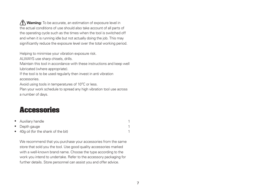 Accessories | WORX WU334L 900W SDS Rotary Hammer Drill 110V User Manual | Page 7 / 16