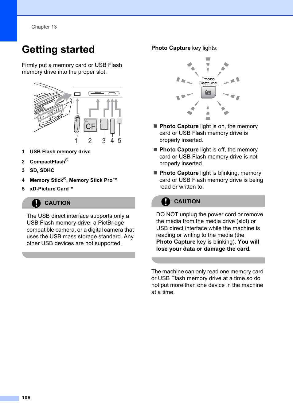 Getting started | Brother MFC-790CW User Manual | Page 122 / 240