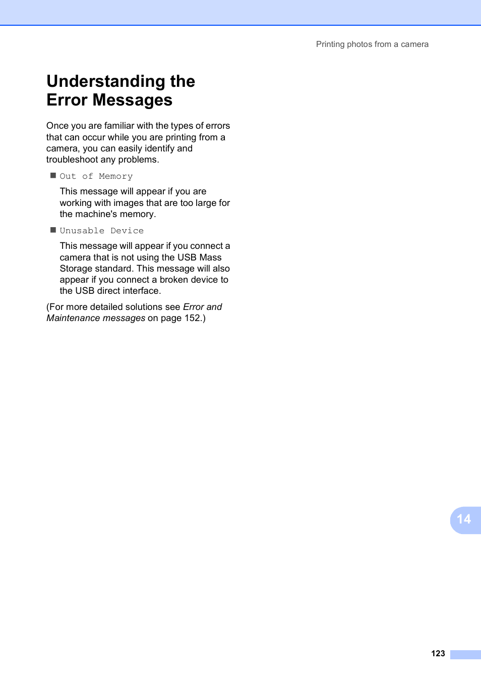Understanding the error messages | Brother MFC-790CW User Manual | Page 139 / 240