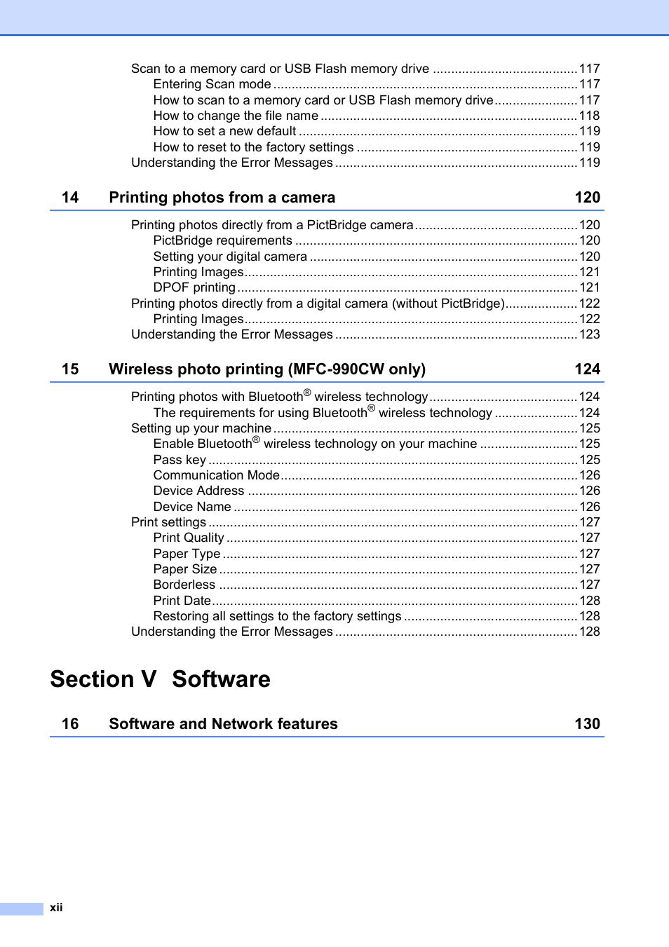 Brother MFC-790CW User Manual | Page 14 / 240