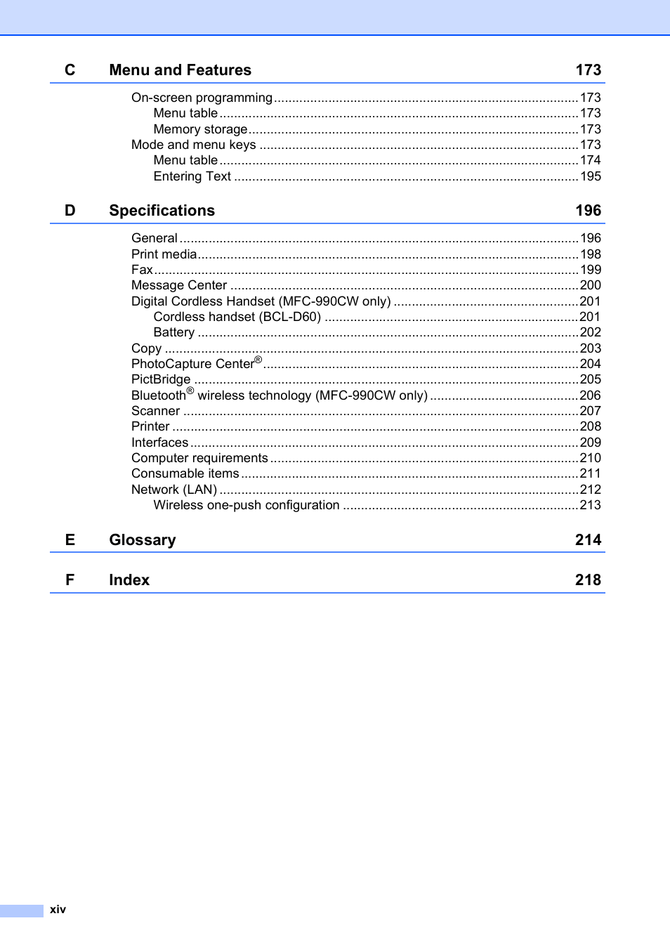 Brother MFC-790CW User Manual | Page 16 / 240