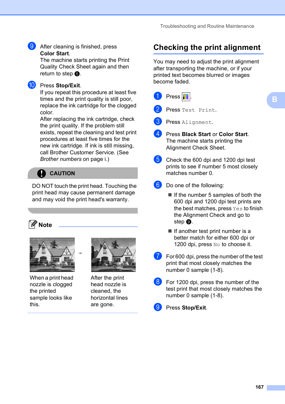 Checking the print alignment | Brother MFC-790CW User Manual | Page 183 / 240