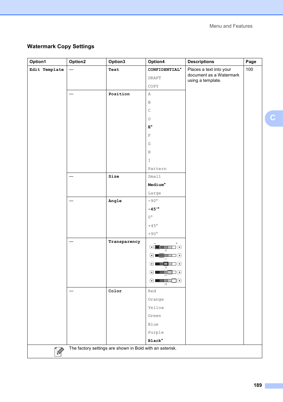 Watermark copy settings | Brother MFC-790CW User Manual | Page 205 / 240