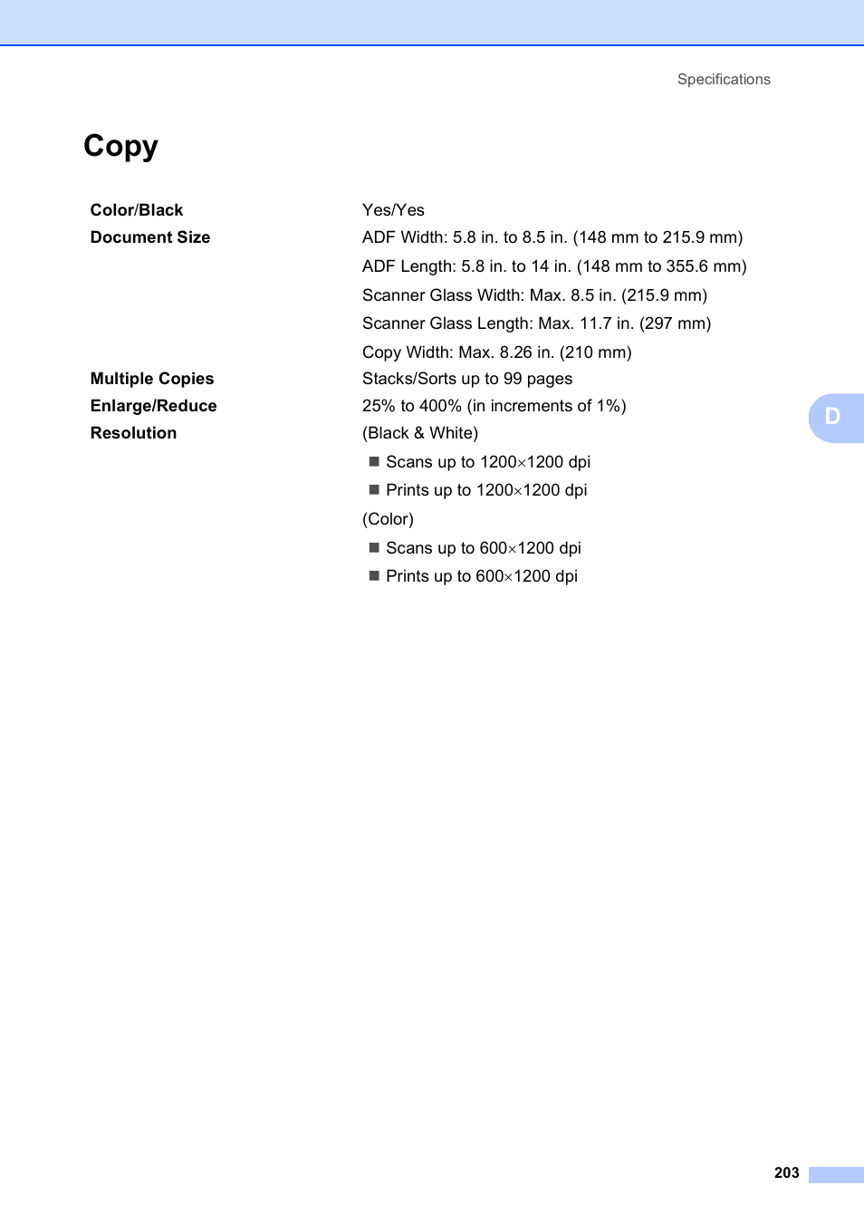 Copy | Brother MFC-790CW User Manual | Page 219 / 240