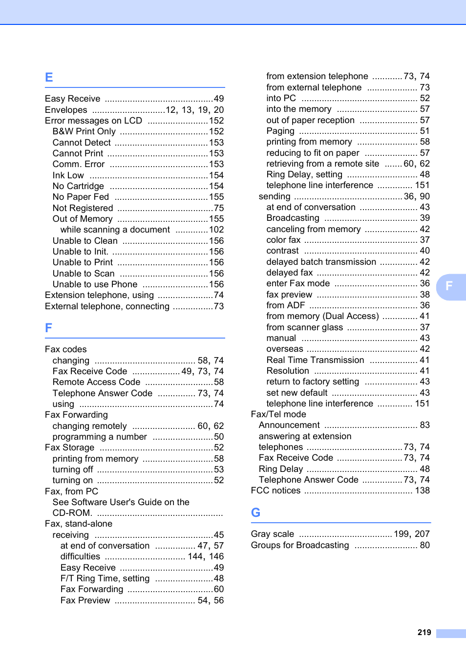 Brother MFC-790CW User Manual | Page 235 / 240