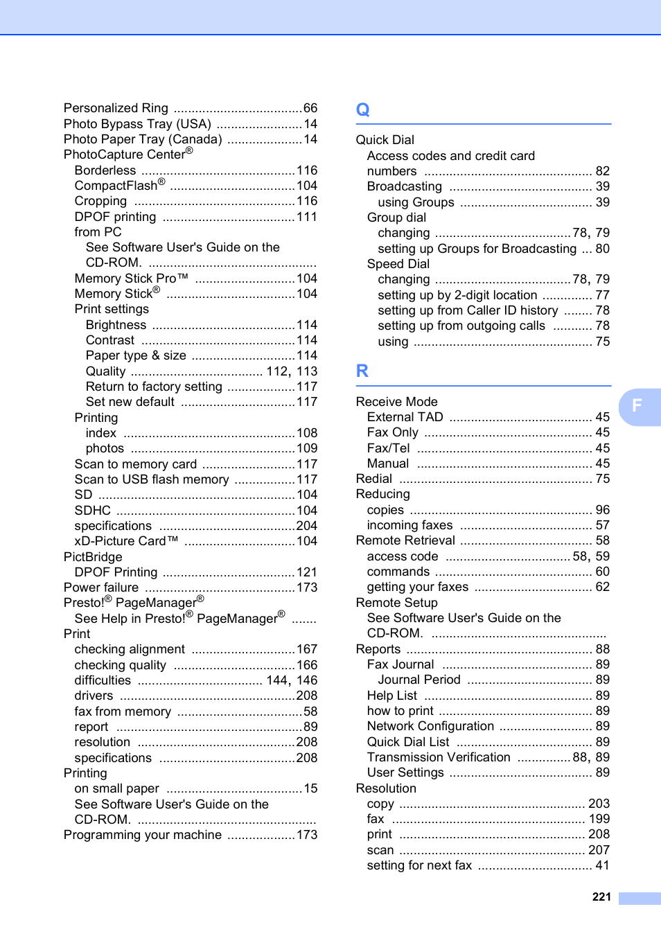 Brother MFC-790CW User Manual | Page 237 / 240