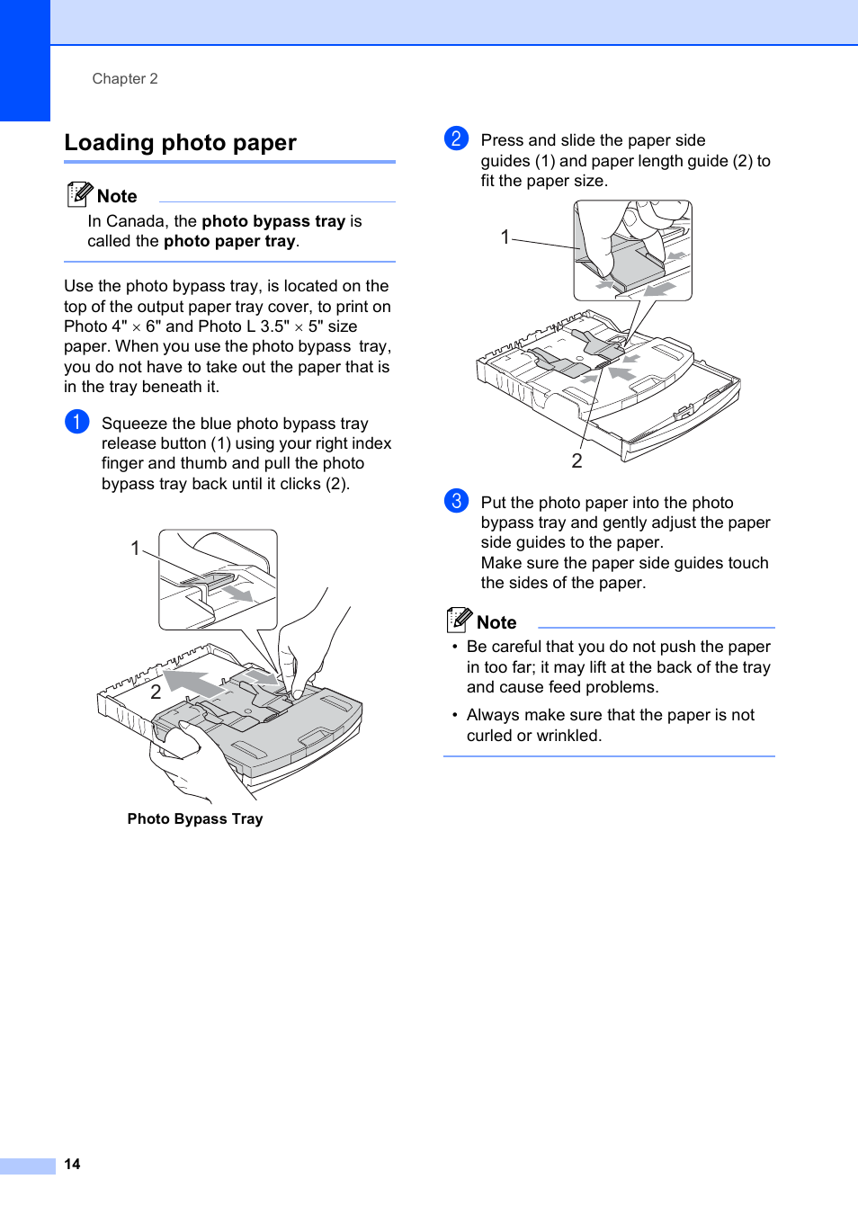 Loading photo paper | Brother MFC-790CW User Manual | Page 30 / 240