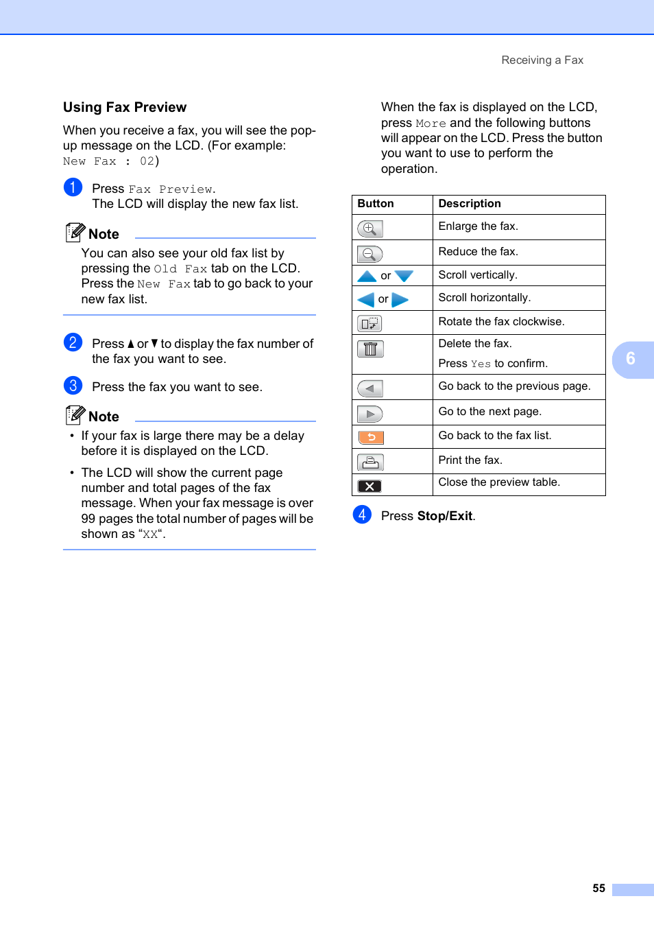 Using fax preview | Brother MFC-790CW User Manual | Page 71 / 240