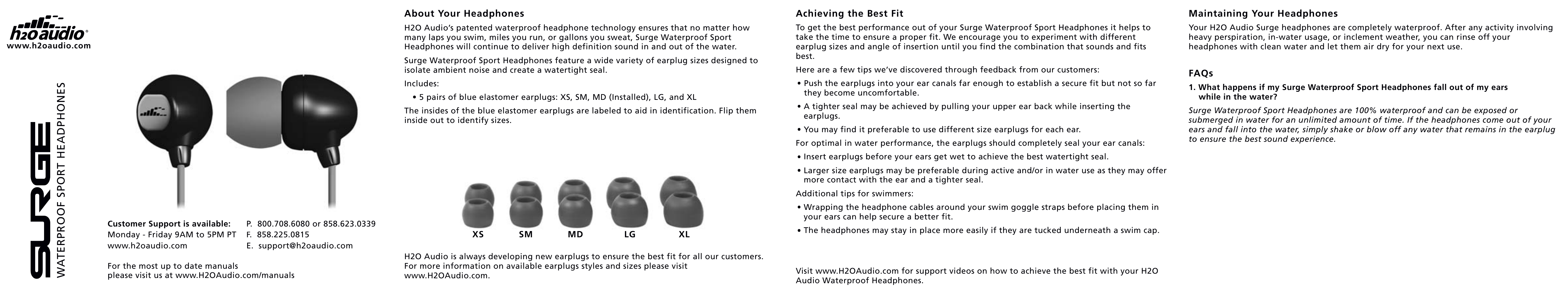 X-1 (H2O Audio) IE2-BK User Manual | 2 pages