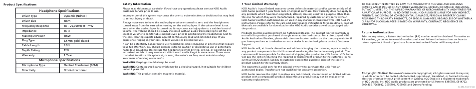 X-1 (H2O Audio) IE2-MBK User Manual | Page 2 / 2