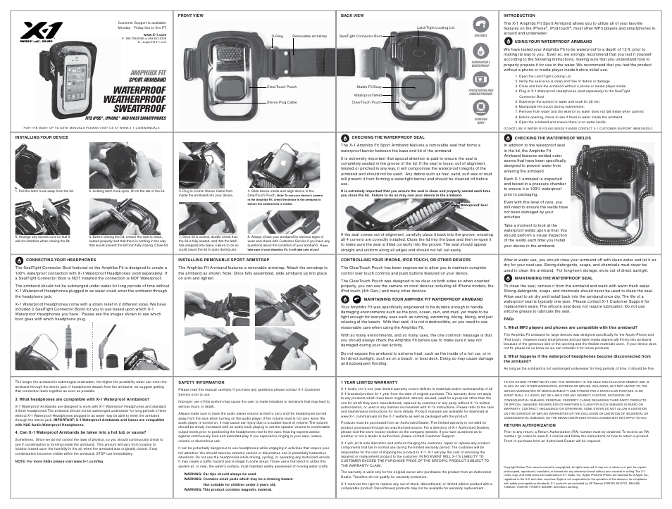 X-1 (H2O Audio) XB1-BK-X User Manual | 1 page