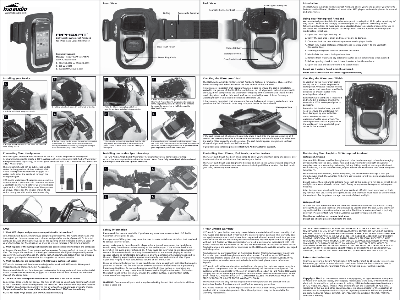 X-1 (H2O Audio) XB1-BK User Manual | 1 page