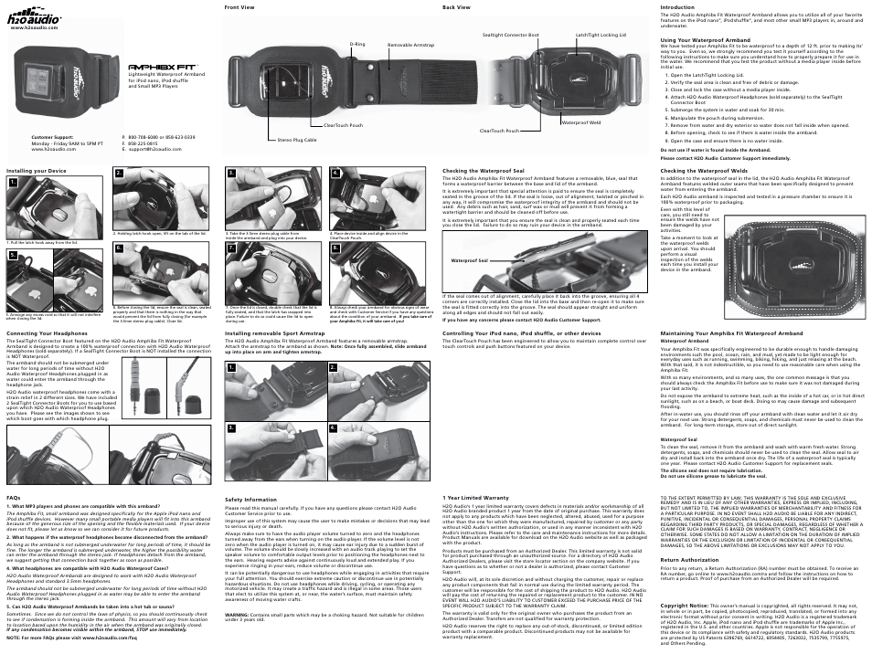 X-1 (H2O Audio) WB3-BK User Manual | 1 page