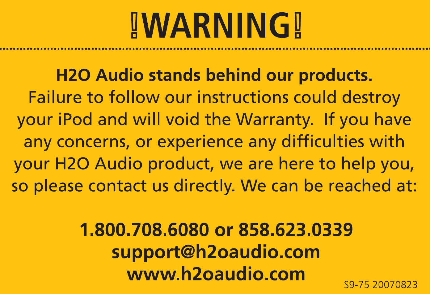 X-1 (H2O Audio) iV6-1A3 User Manual | 6 pages