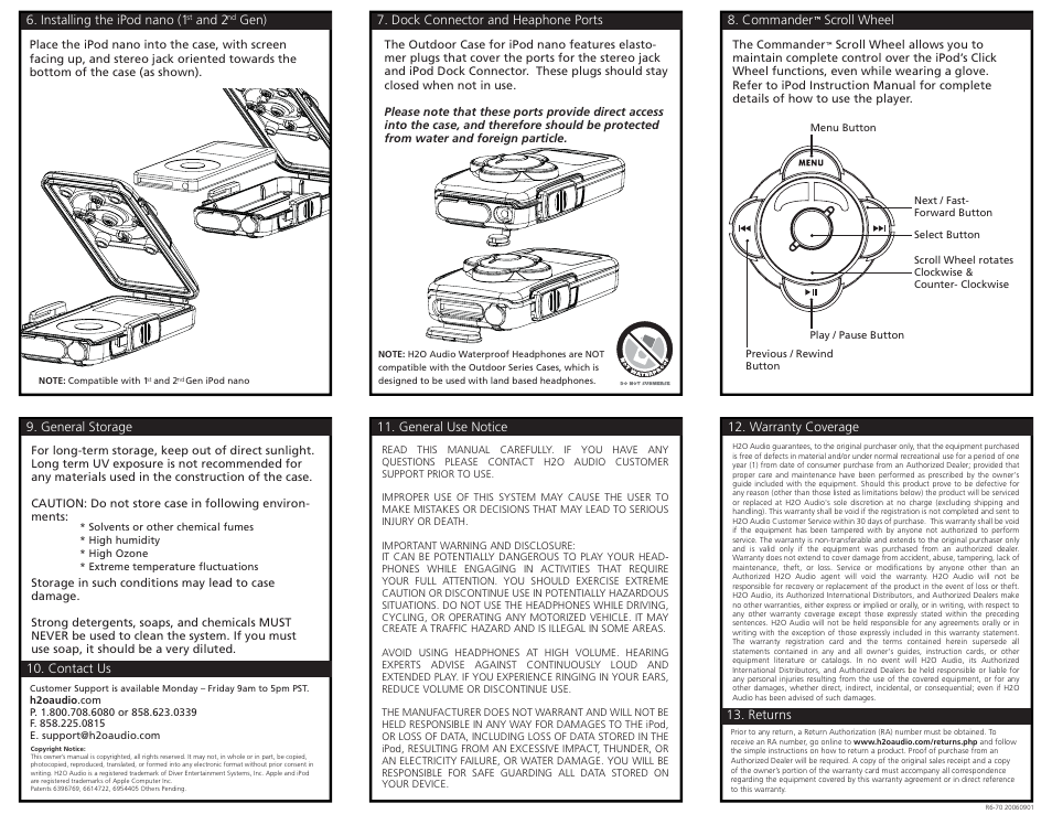 Outdoor_for_nano_manual2.pdf | X-1 (H2O Audio) R9-1A4 User Manual | Page 2 / 2