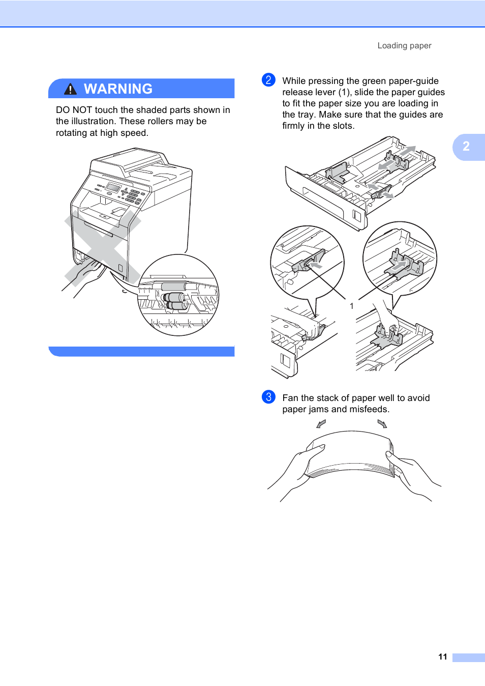 Warning | Brother DCP-9055CDN User Manual | Page 19 / 146