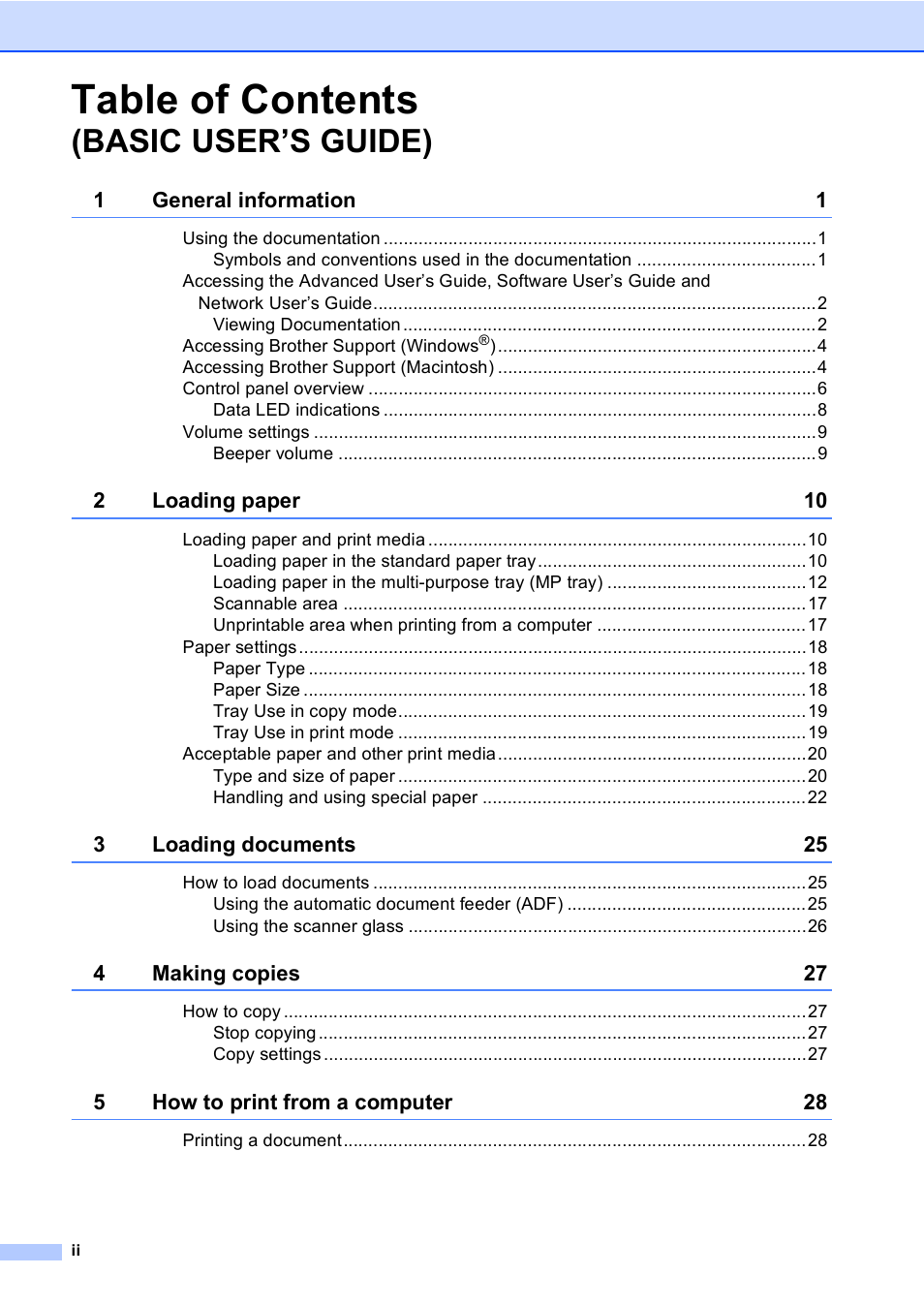 Brother DCP-9055CDN User Manual | Page 4 / 146