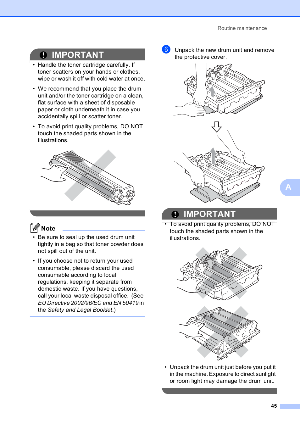 Important | Brother DCP-9055CDN User Manual | Page 53 / 146