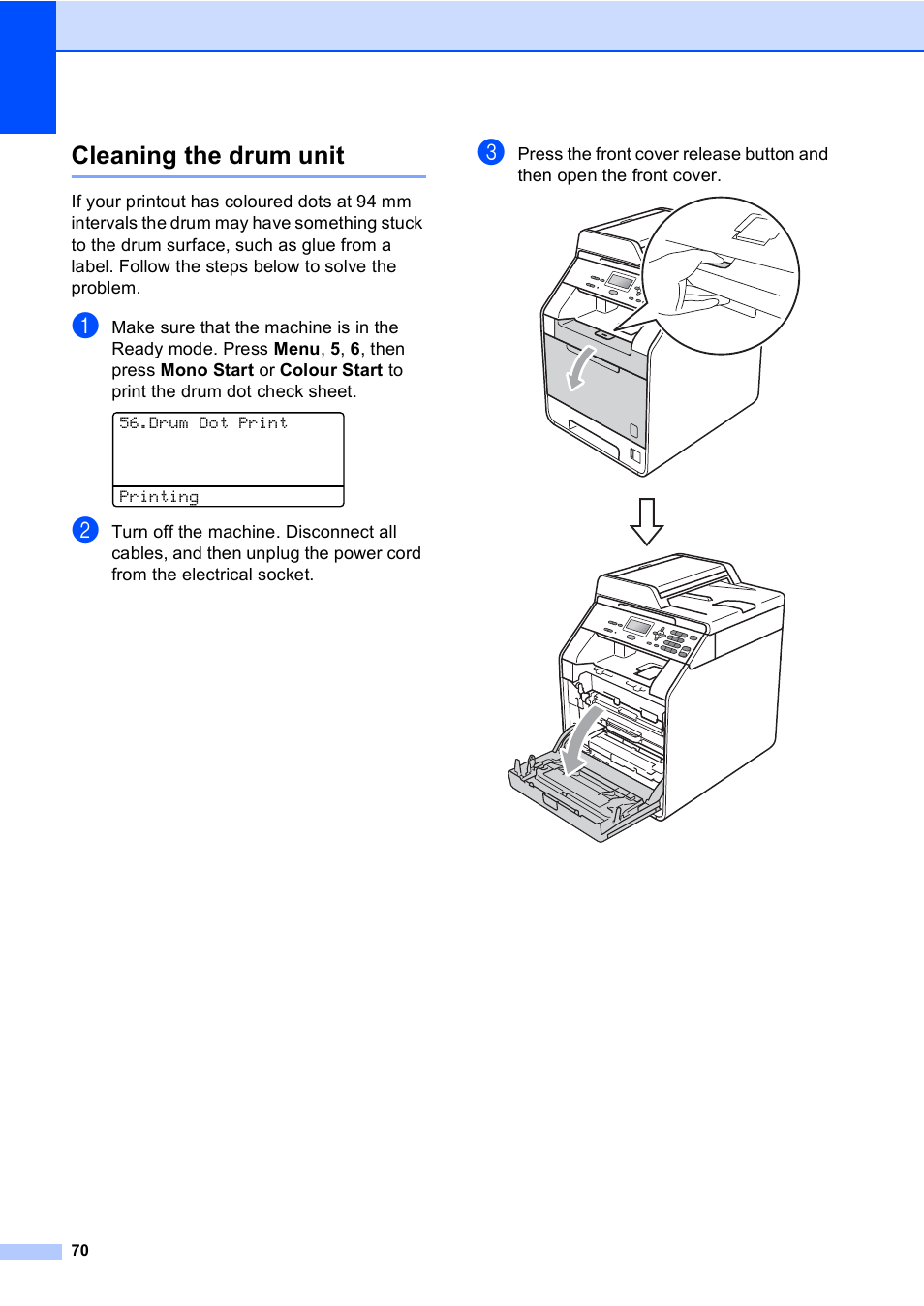 Cleaning the drum unit | Brother DCP-9055CDN User Manual | Page 78 / 146