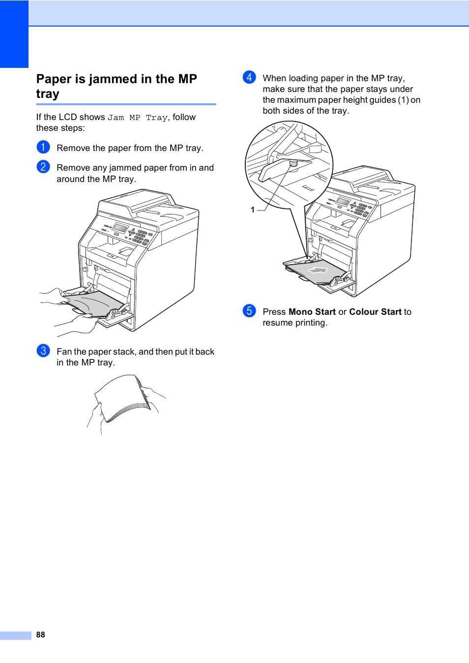 Paper is jammed in the mp tray | Brother DCP-9055CDN User Manual | Page 96 / 146