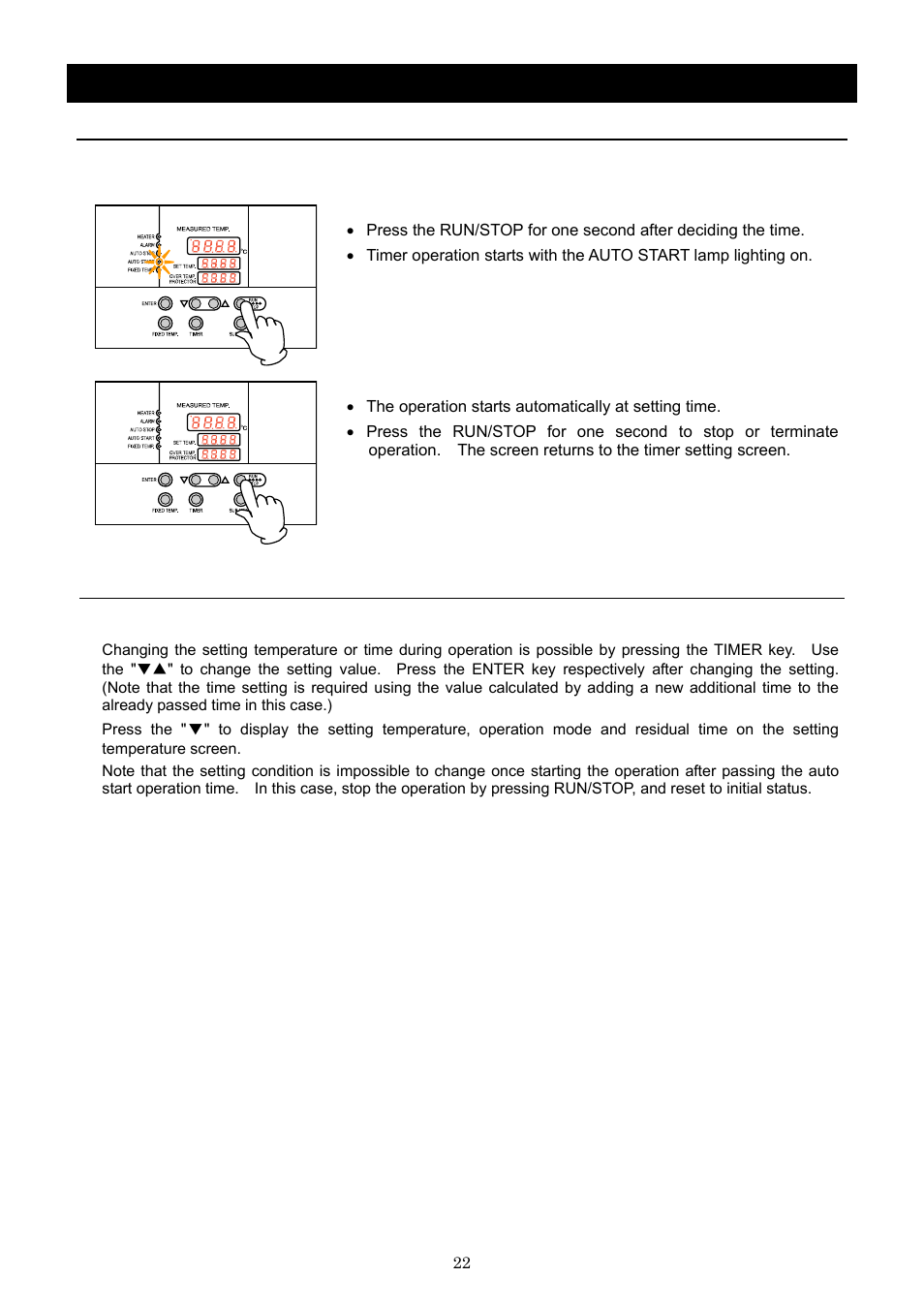 Operation method, Auto start operation | Yamato Scientific BB600 Low Constant Temperature Water Bath User Manual | Page 25 / 64