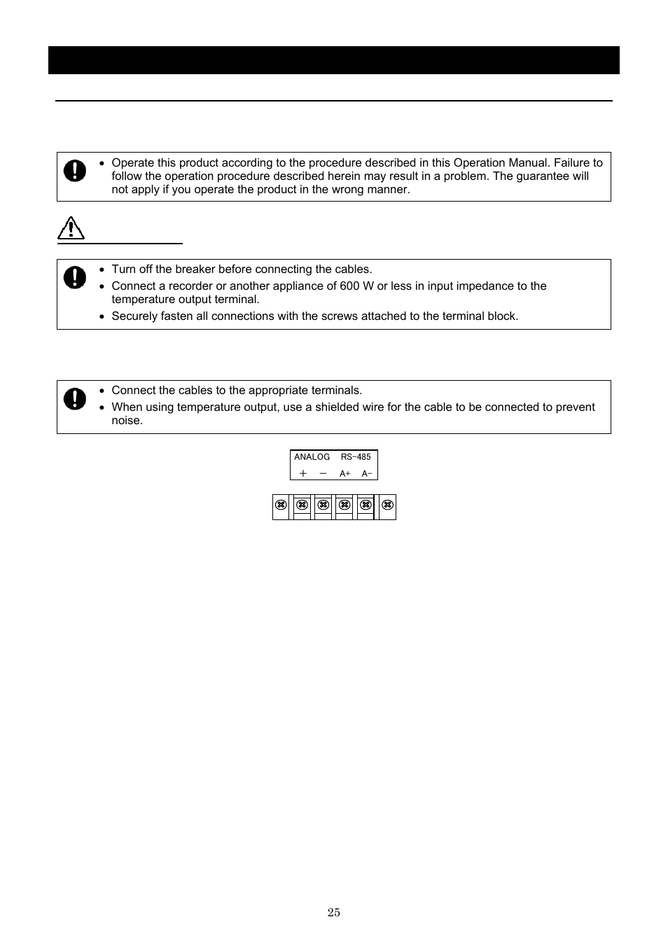 Operation method, Caution, Temperature output terminal | Yamato Scientific BB600 Low Constant Temperature Water Bath User Manual | Page 28 / 64