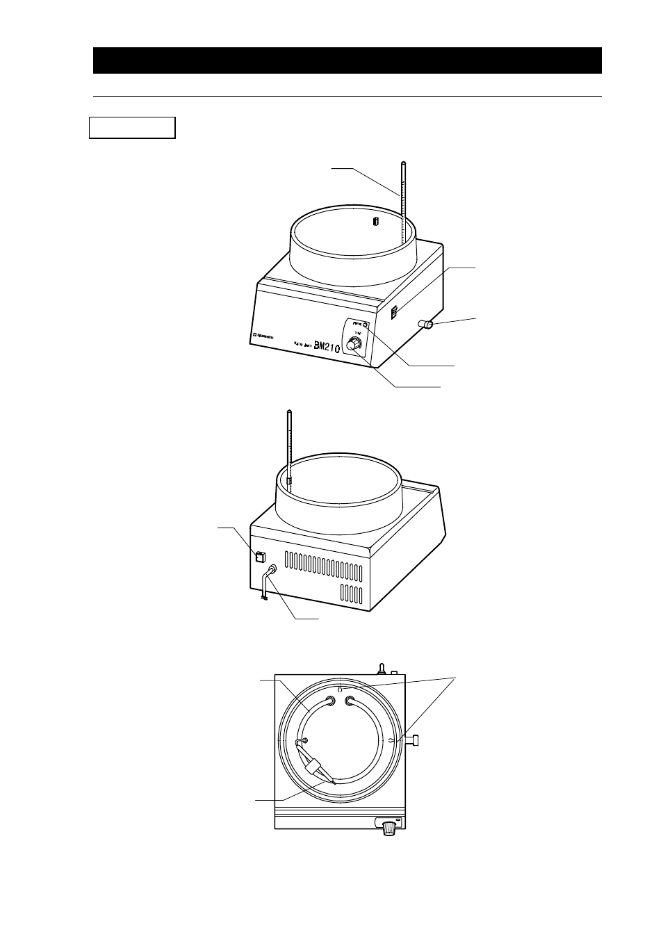 Identification of parts, Bm210 | Yamato Scientific BM210 Water Baths User Manual | Page 9 / 16