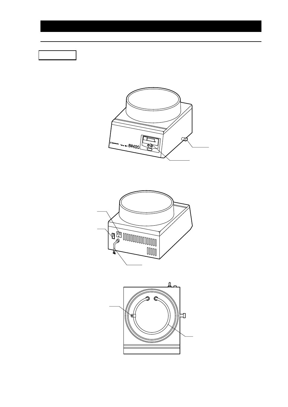 Identification of parts, Bm400 | Yamato Scientific BO600 Water Baths/Oil Baths User Manual | Page 8 / 22